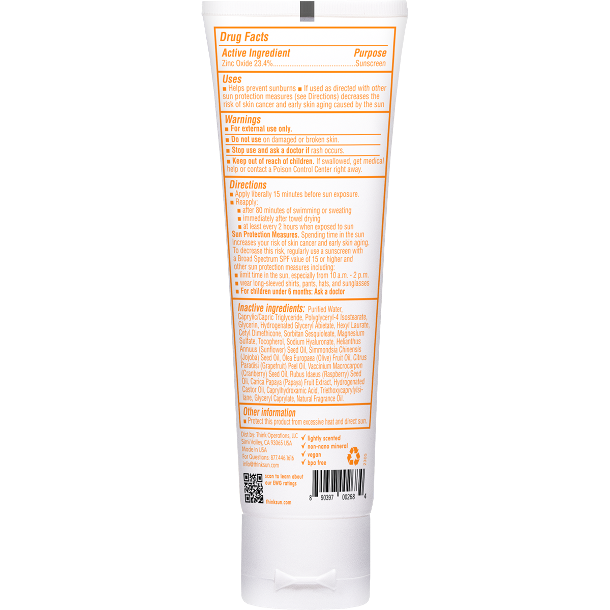  Thinkbaby Safe Sunscreen SPF 50 - 3 Oz