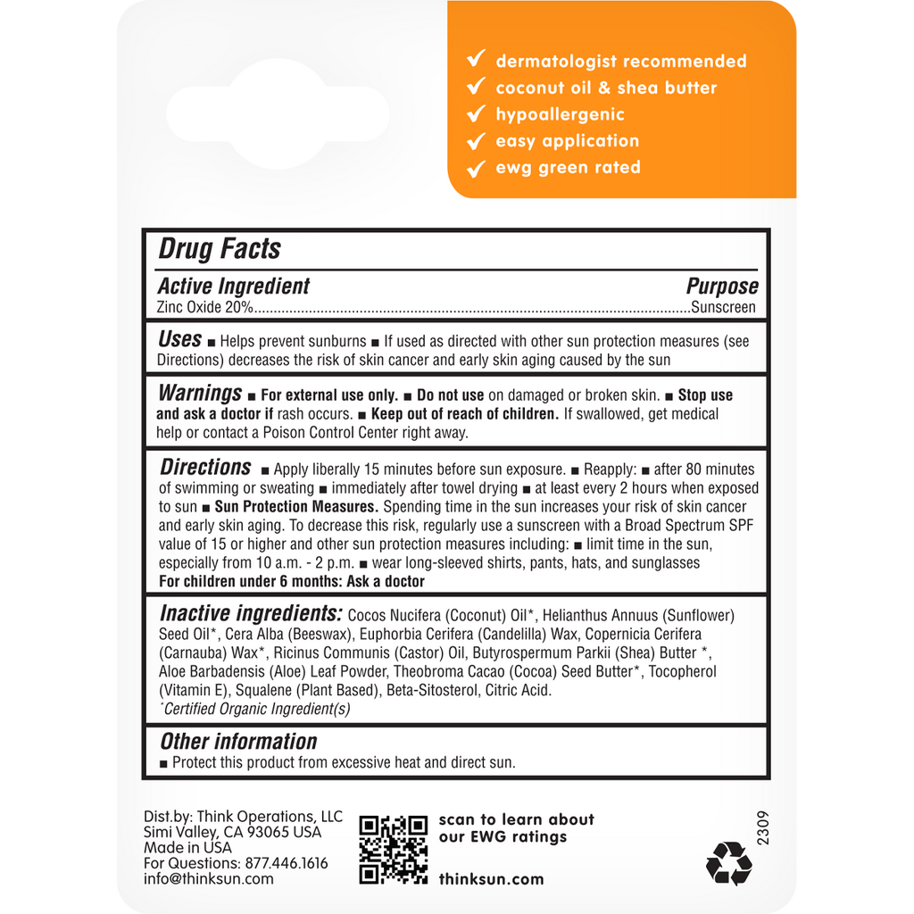  Thinkbaby Sunscreen Stick SPF 30