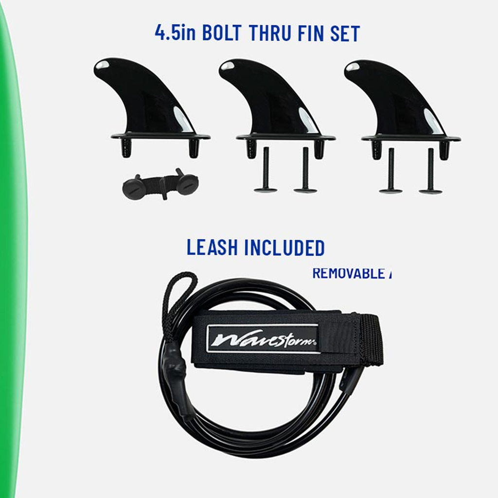  Wavestorm 8'0 Classic Surfboard With Leash