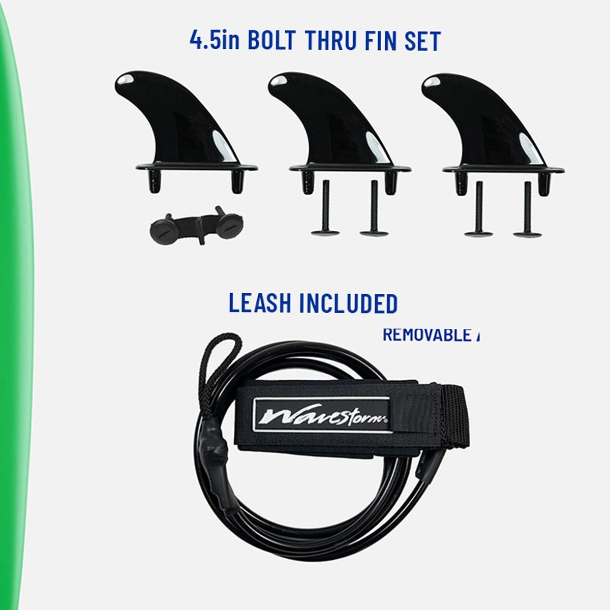  Wavestorm 8'0 Classic Surfboard With Leash