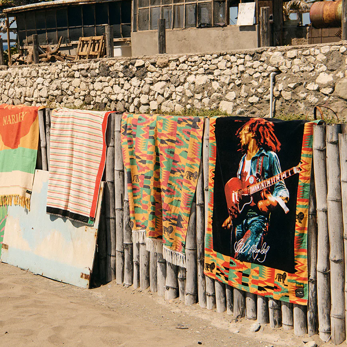  Bob Marley X Slowtide Trenchtown Beach Towel