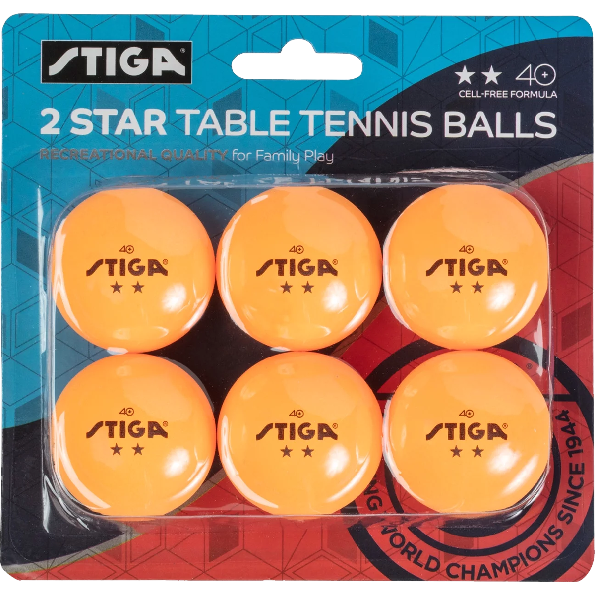 Stiga 2-Star Table Tennis Balls (6 Pack)