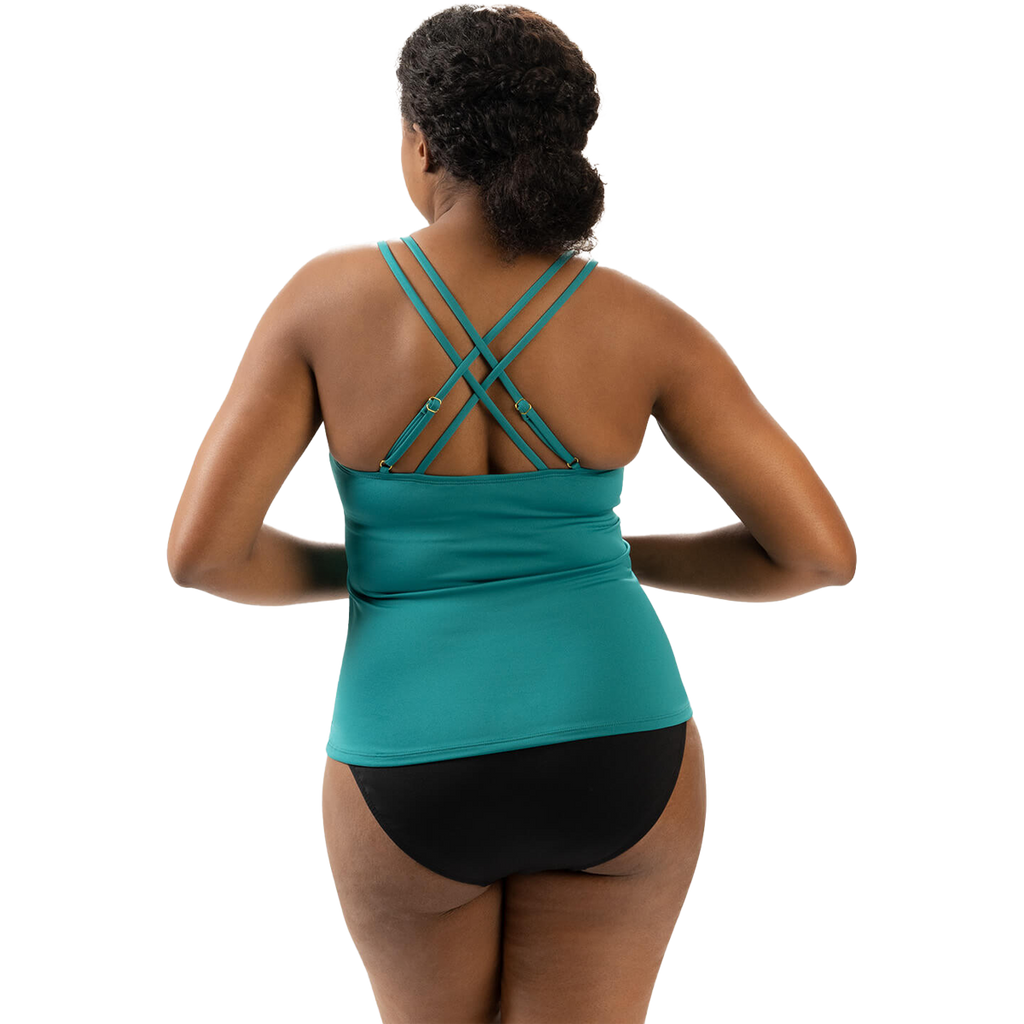  Women's Deep Scoop Neck Tankini Top