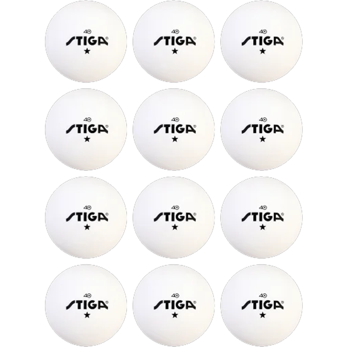 Stiga 1-Star Table Tennis Balls (12 Pack)
