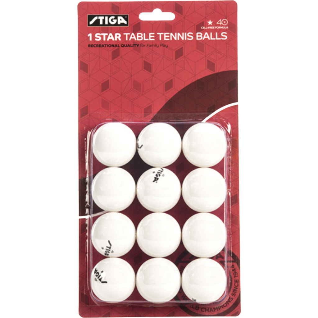 Stiga 1-Star Table Tennis Balls (12 Pack)