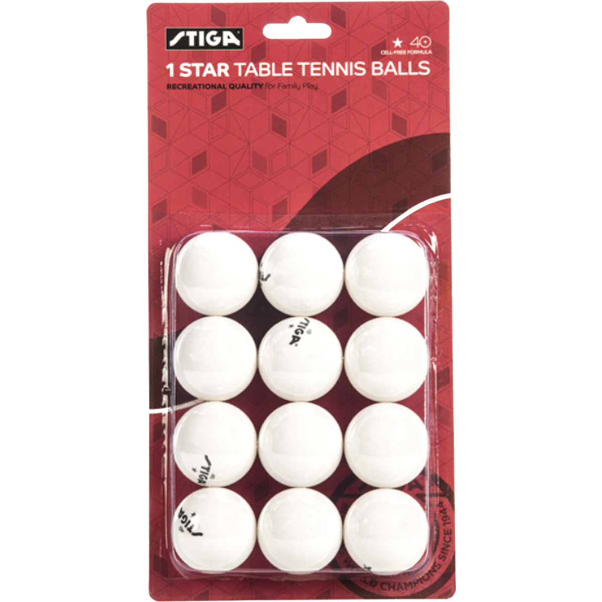 Stiga 1-Star Table Tennis Balls (12 Pack)