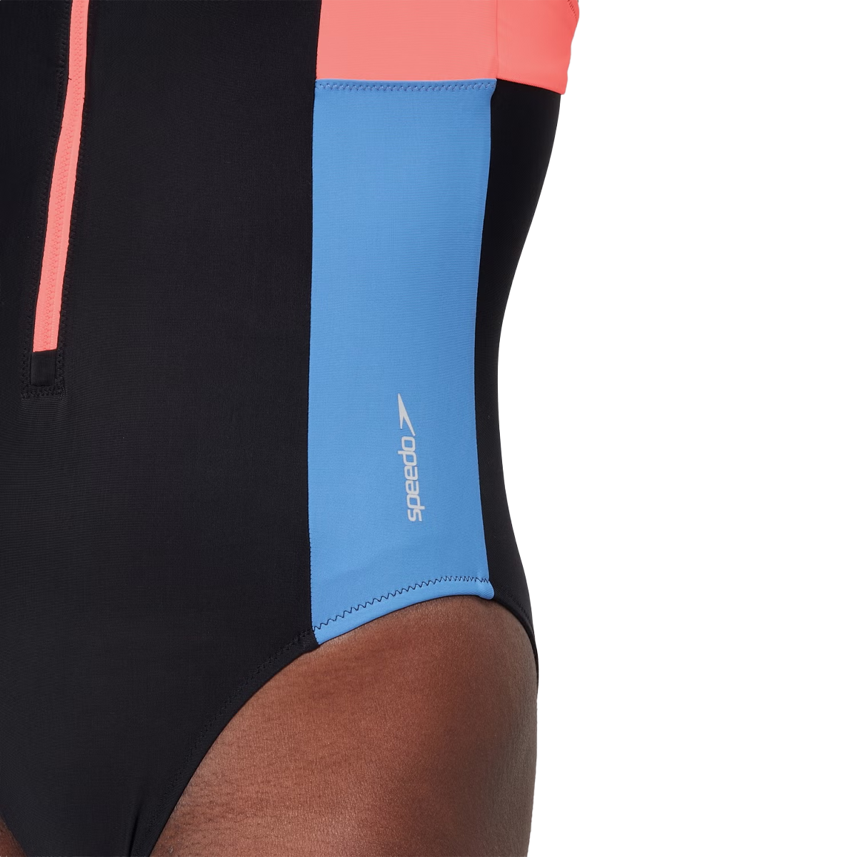 Speedo Women's Zip Colorblock One Piece