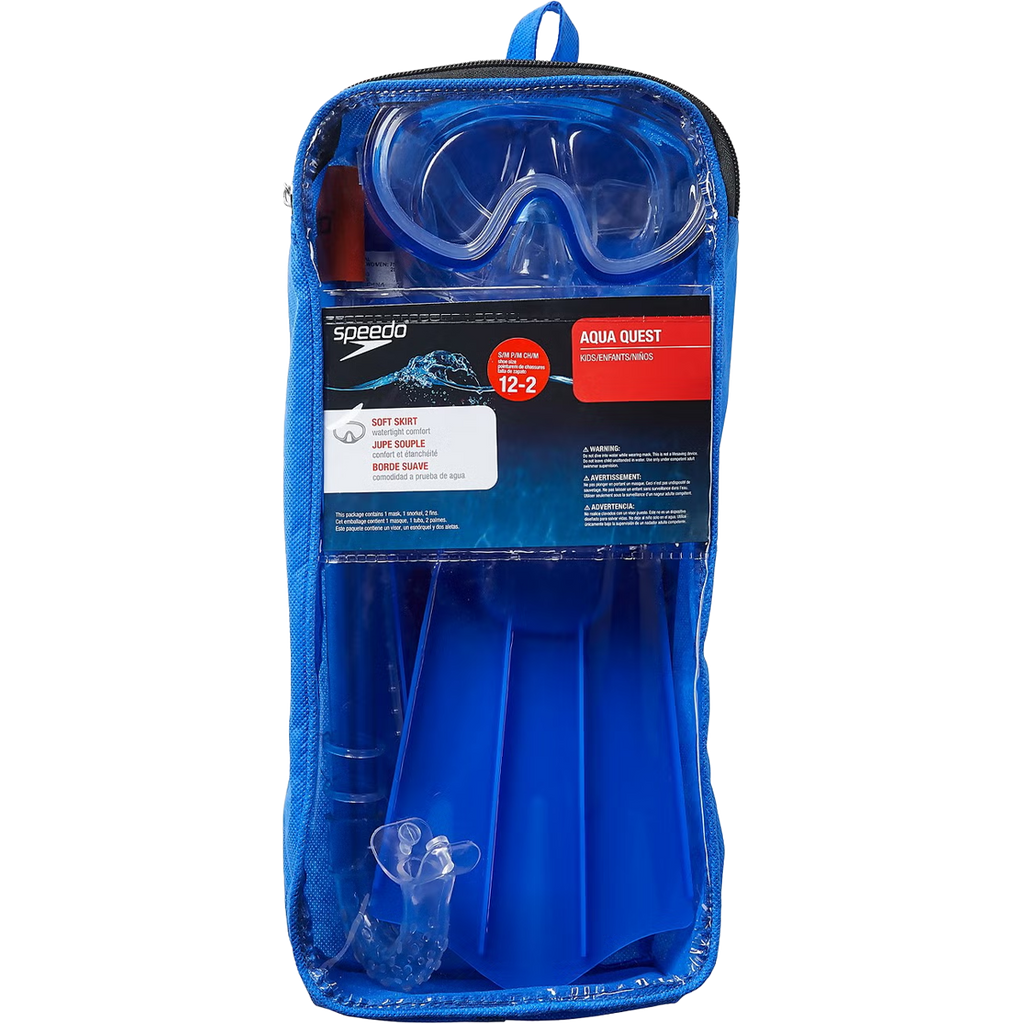 Speedo Youth Aqua Quest Mask Snorkel Fin Set