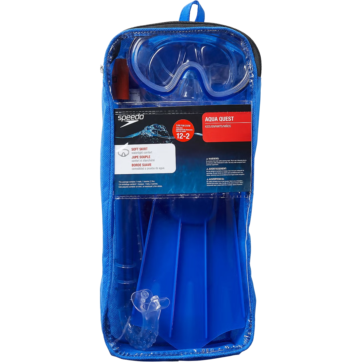 Speedo Youth Aqua Quest Mask Snorkel Fin Set
