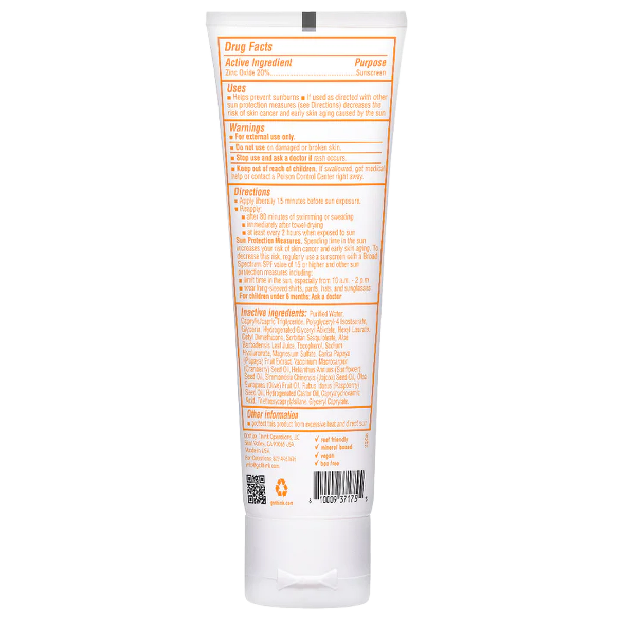  Thinkbaby SPF 30 Clear Zinc Sunscreen